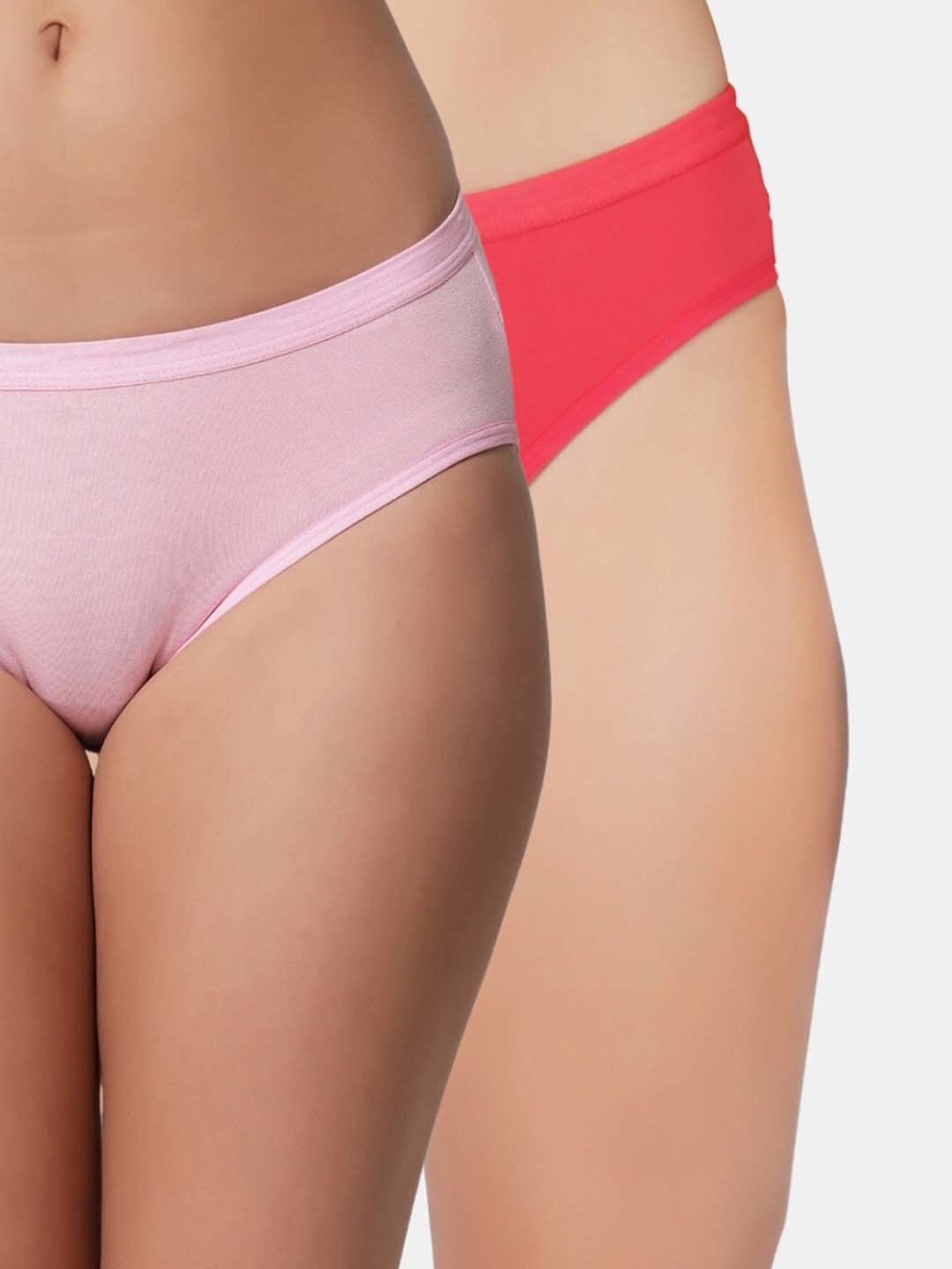 Bleeding Heart Pink Plain Panties - Pack Of 2