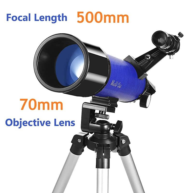 70mm Telescope Focal Length 500mm for Kids Adults Beginners Refractor Telescope with Carrying Bag Phone Adapter and Stable Tripod