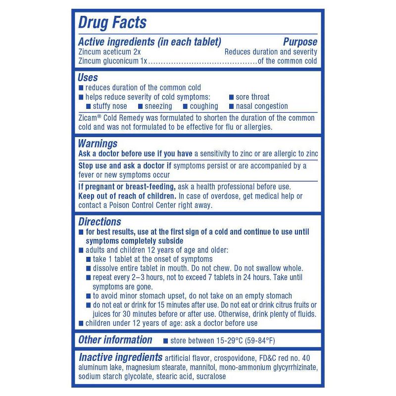 Zicam Cold Remedy RapidMelts Quick Dissolve Tablets - Cherry - 25ct