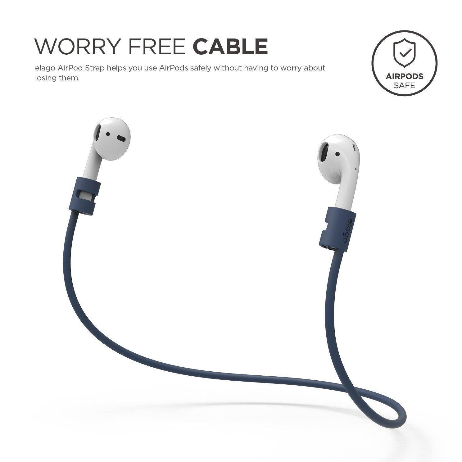 elago AirPods Strap [Jean Indigo] - [Compact][Lightweight][Ideal Length] &ndash; for Apple AirPods