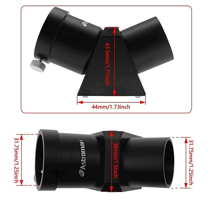 125quot 45Degree Diagonal Prism Optical Prism Inside Rather Than a Mirror which Makes Your Image Clear and Sharp