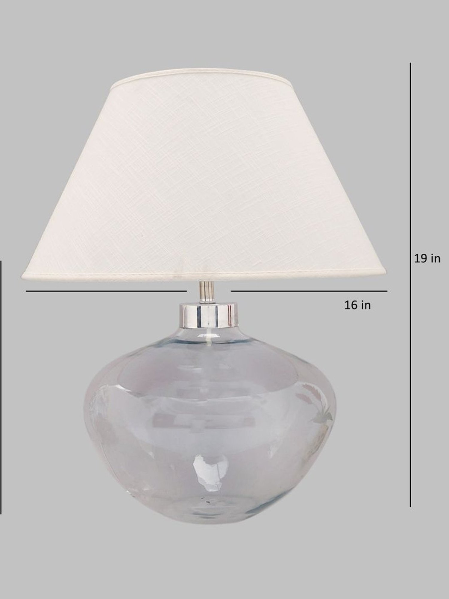 Kapoor Lamp Shades Transparent & White Glass Ayrica Clear Table Lamp