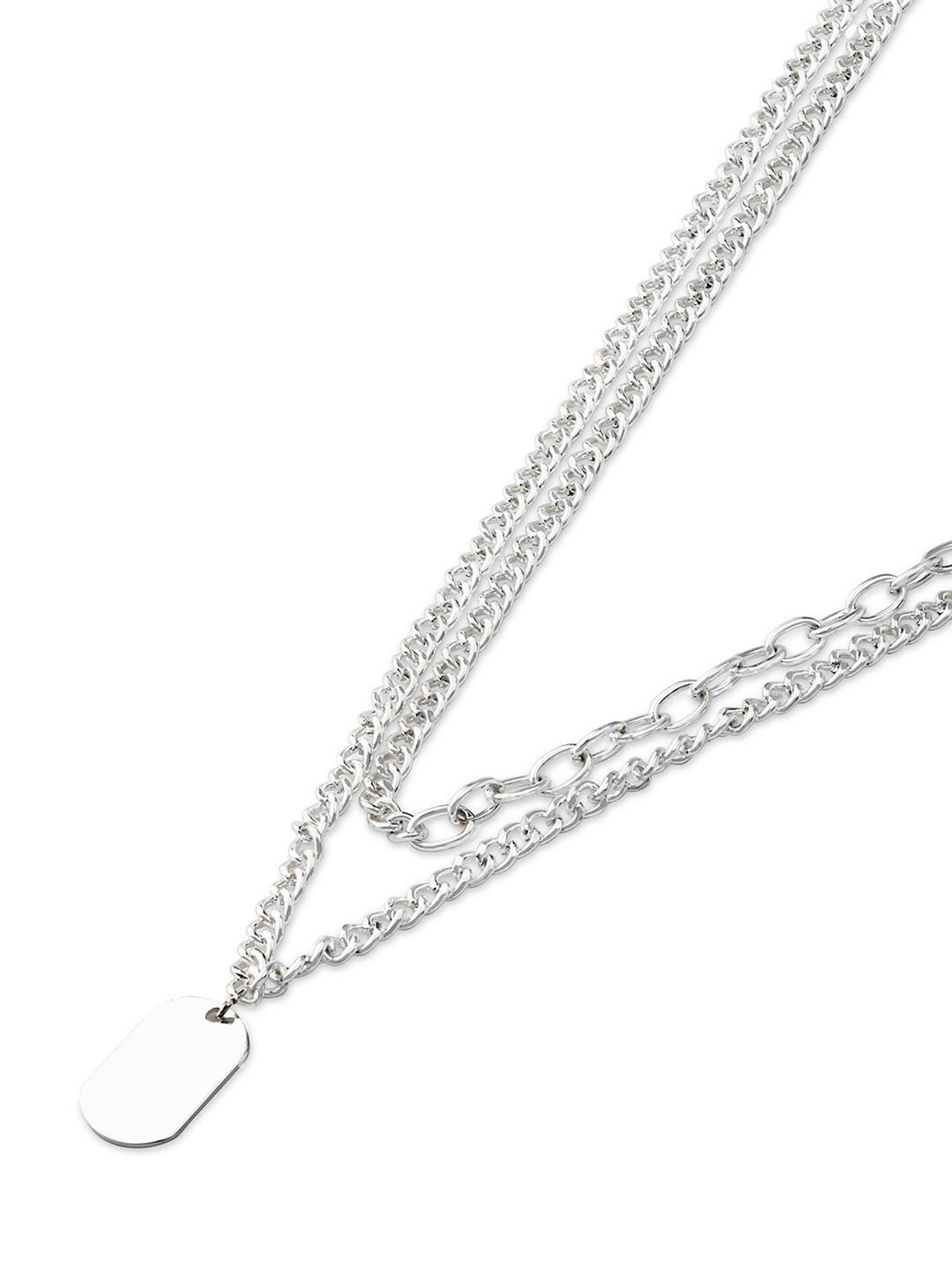 The Bro Code Silver-Plated Dog Tag Layered Necklace for Men