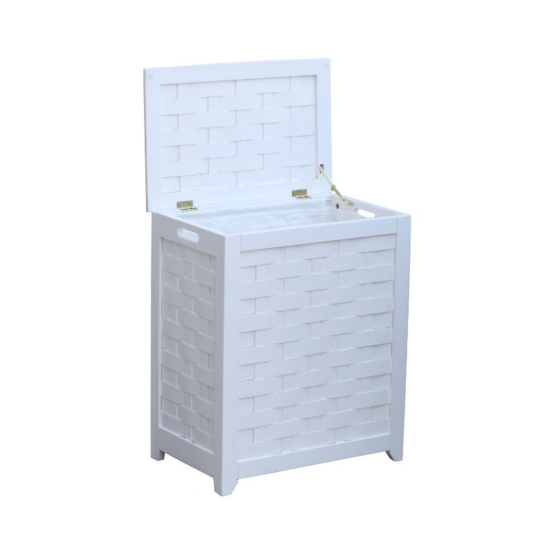 Oceanstar Rectangular Veneer Laundry Wood Hamper with Interior Bag