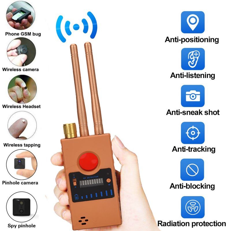 Upgraded Hidden Camera Detector Bug Sweeper Laser Lens RF Signal Finder Full Frequency GSM GPS Device Tracker