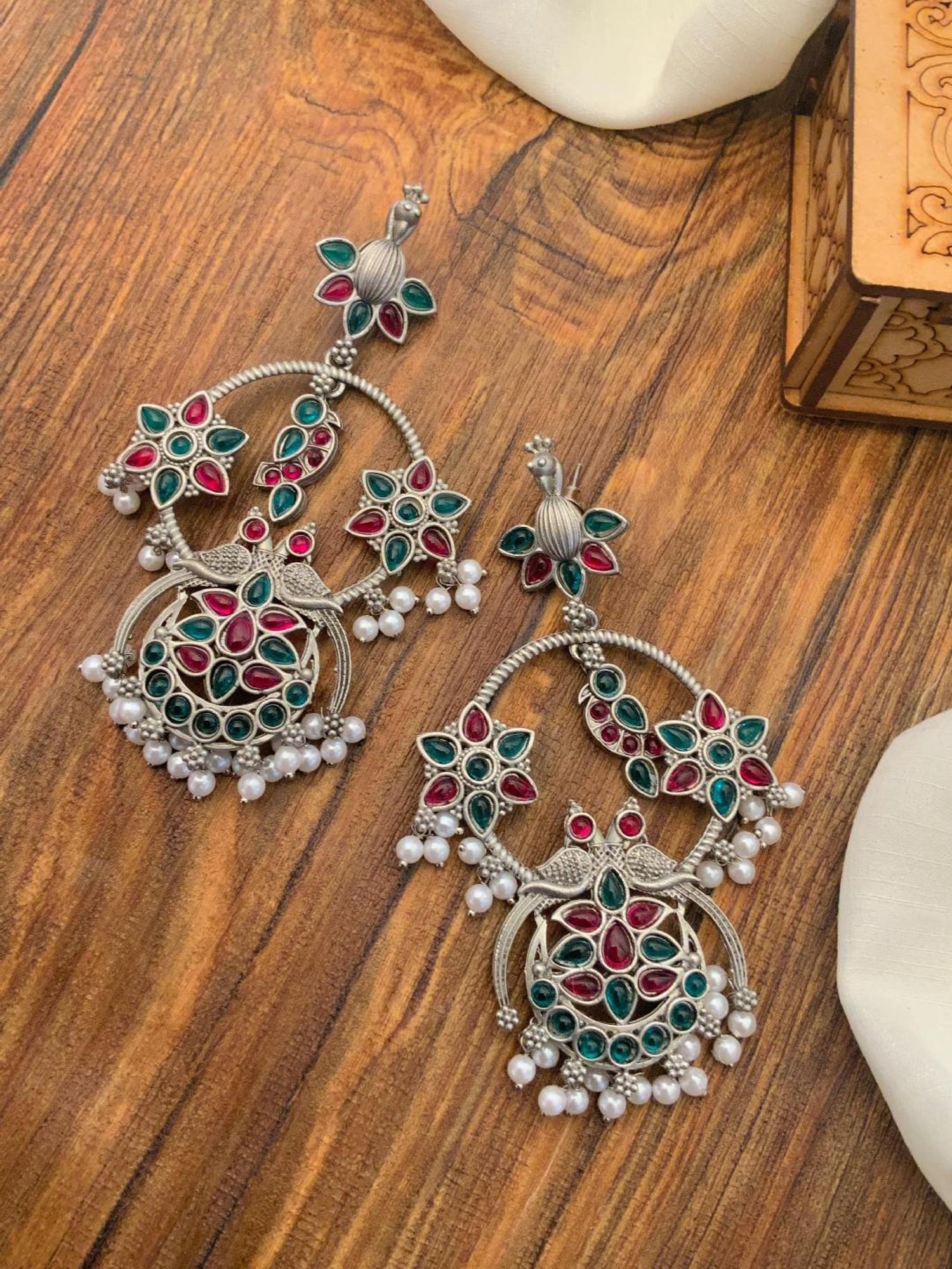 Abdesigns High-Quality Ornamental German Silver Earrings