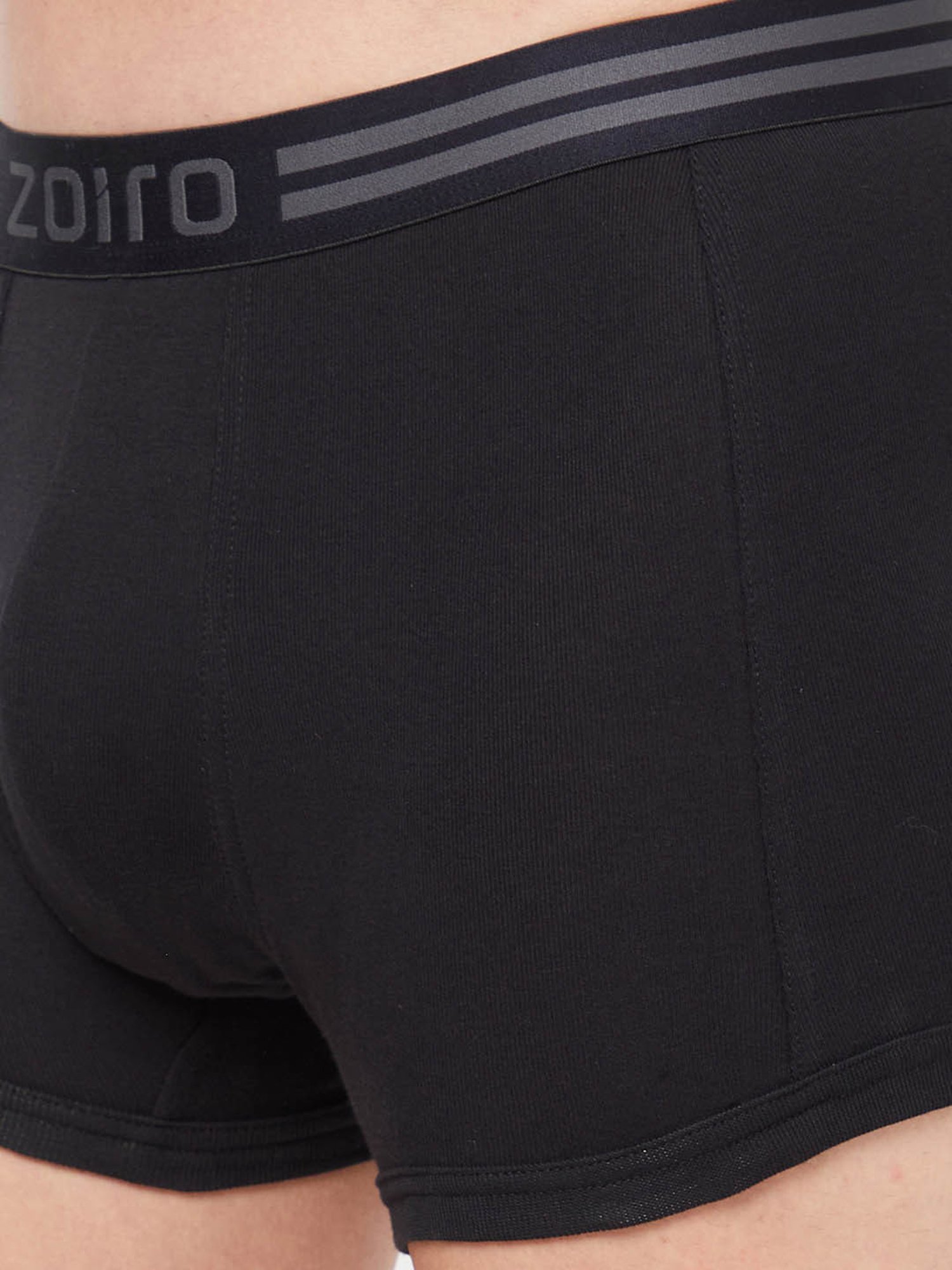 Zoiro Black Cotton Regular Fit Trunks - Pack Of 2