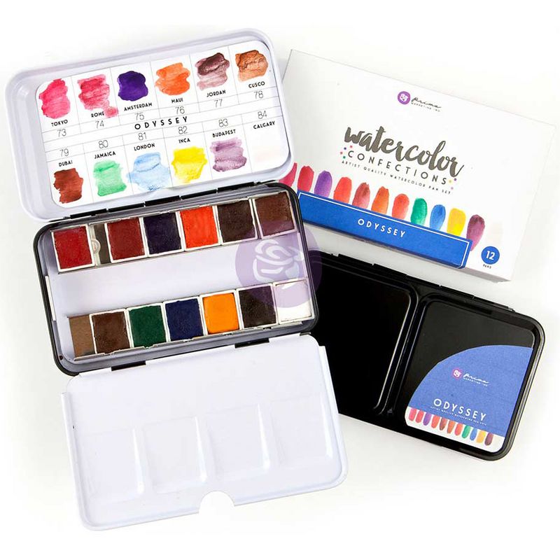 Prima Watercolor Confections Watercolor Pans 12/Pkg-Odyssey