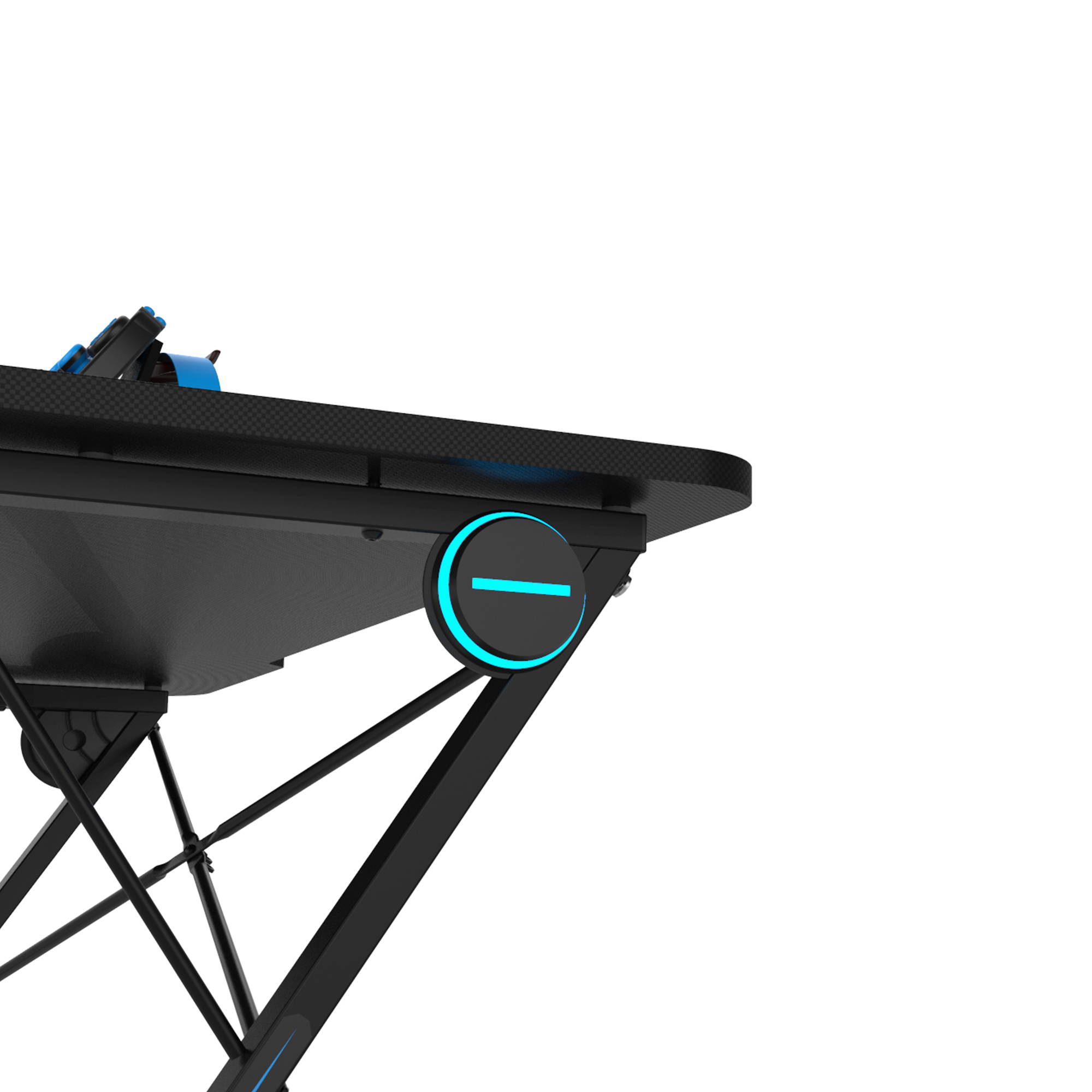 Gaming Desk, PC Computer Desk Gaming Desk with LED Light, Gaming Handle Rack, Cup Holder and Headphone Hook Holder, Z-Shaped E-Sport Gamer Workstation, Ergonomic Gaming Table for Home Office, Black