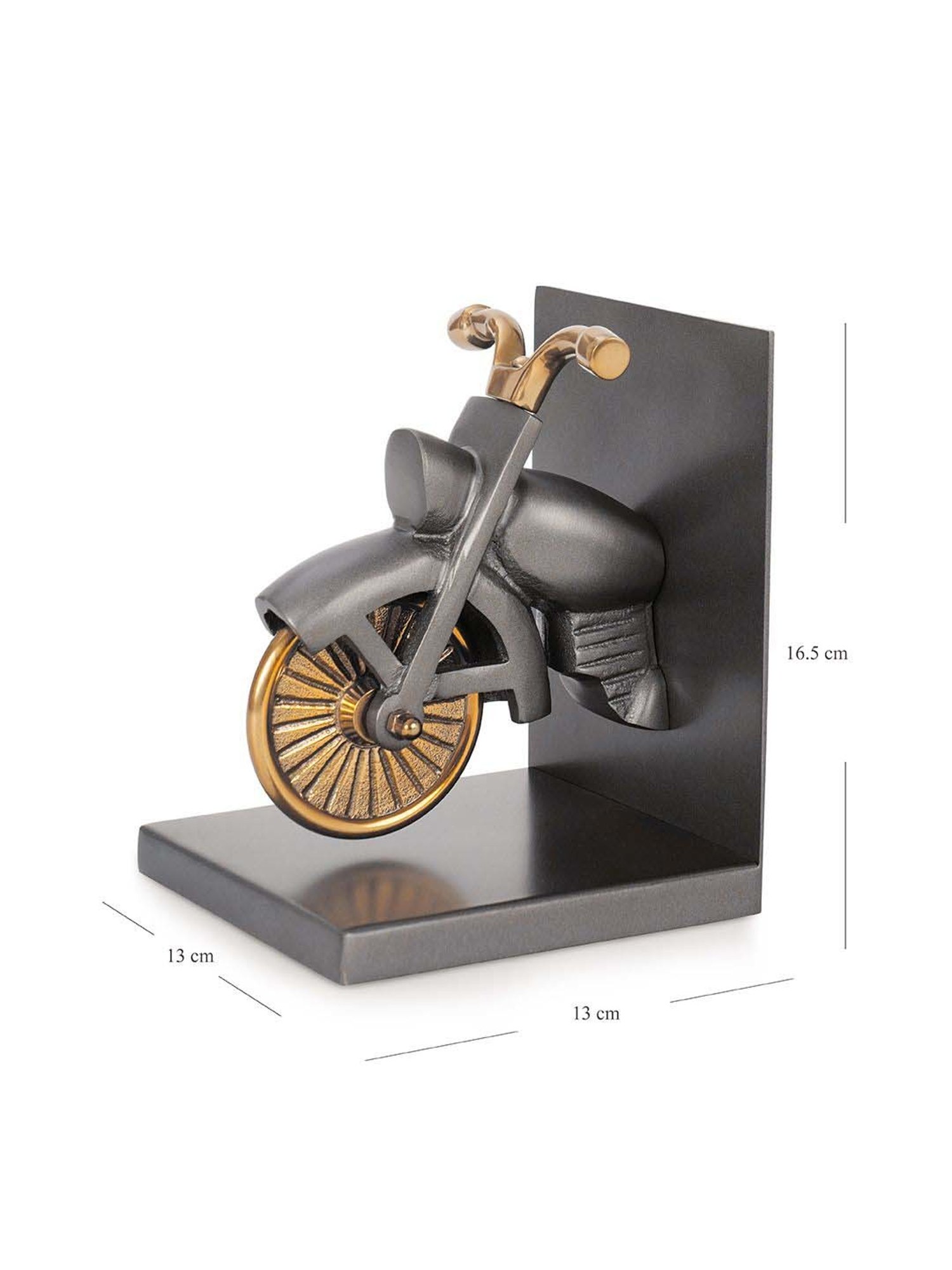Pure Home and Living Grey Aluminium Decorative Bike Bookend