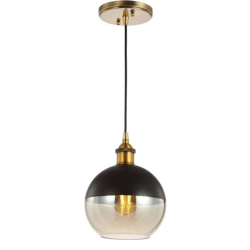 7.5" Metal Adjustable Nixon Drop Globe Pendant (Includes Energy Efficient Light Bulb) Brass - JONATHAN Y