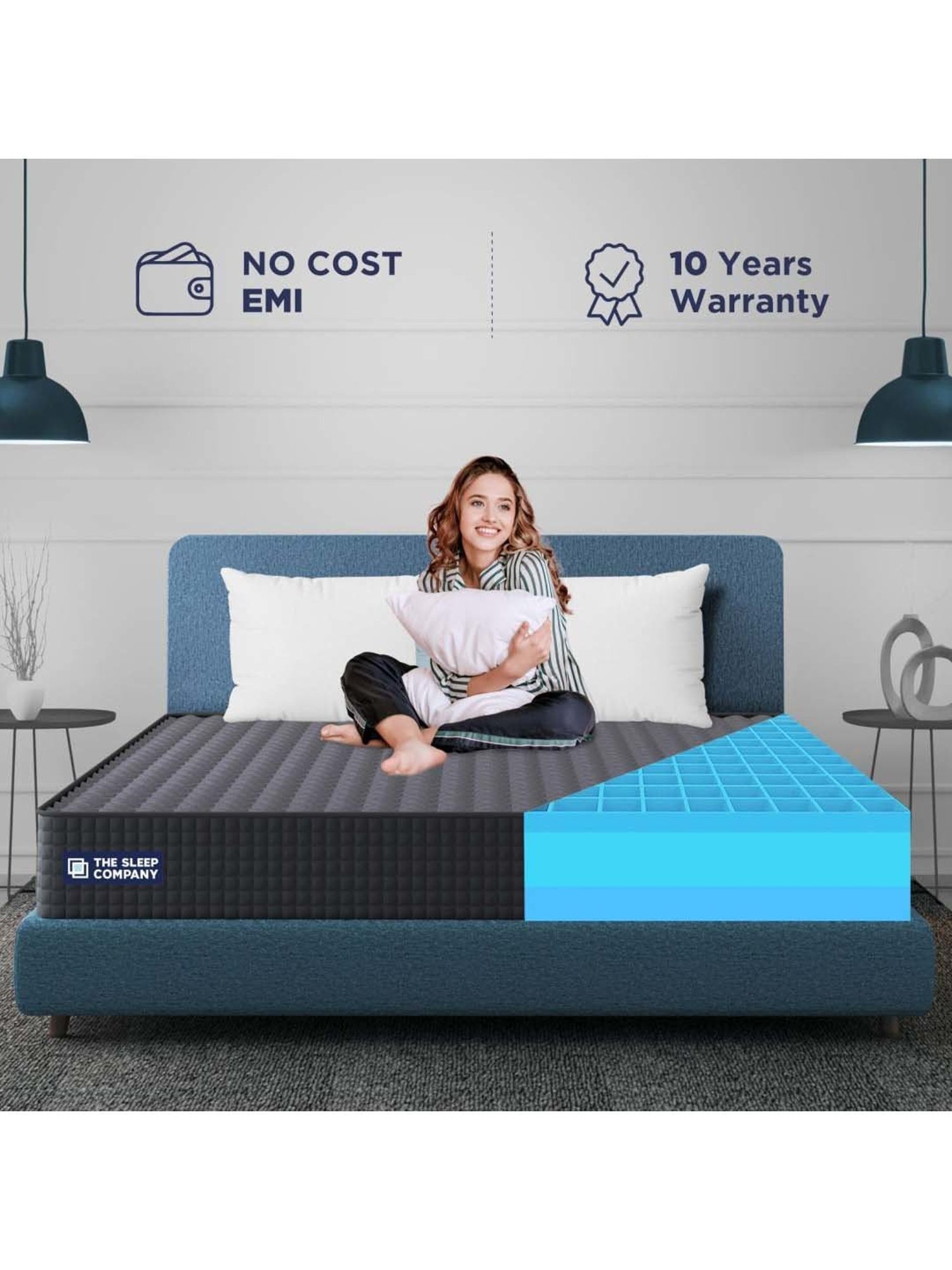 The Sleep Company SmartGrid Orthopedic Pro Grey Polymer Single Size Firm Mattress 72X36X6 Inch