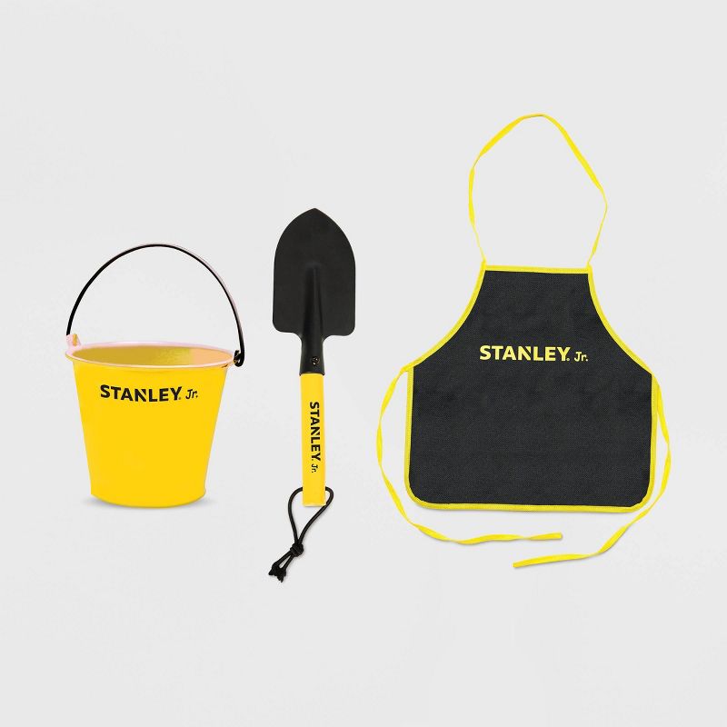 3pc Garden Tool Set (Includes Pail, Hand Trowel, Apron) - Stanley Jr.