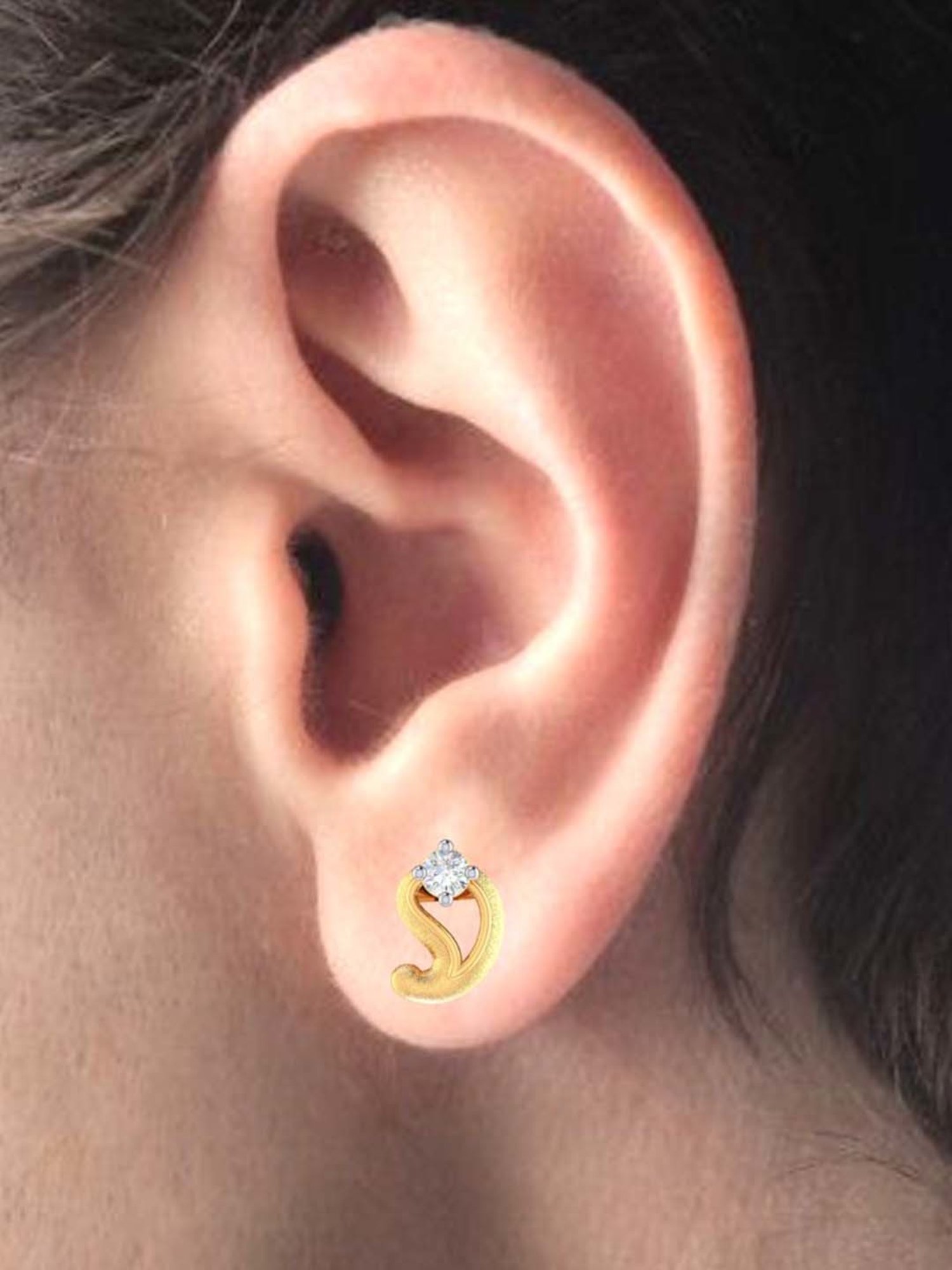 P.C. Chandra Jewellers 18 kt Gold & Diamond Earrings