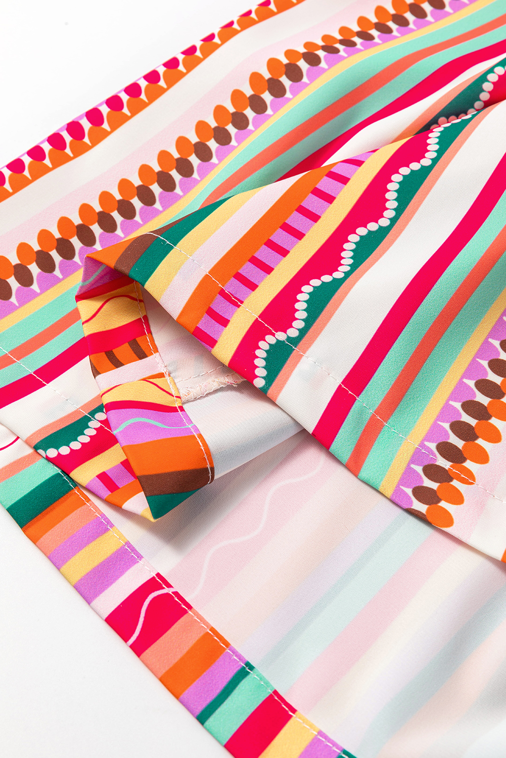 Multicolour Boho Striped Spaghetti Strap Smocked Back Maxi Dress