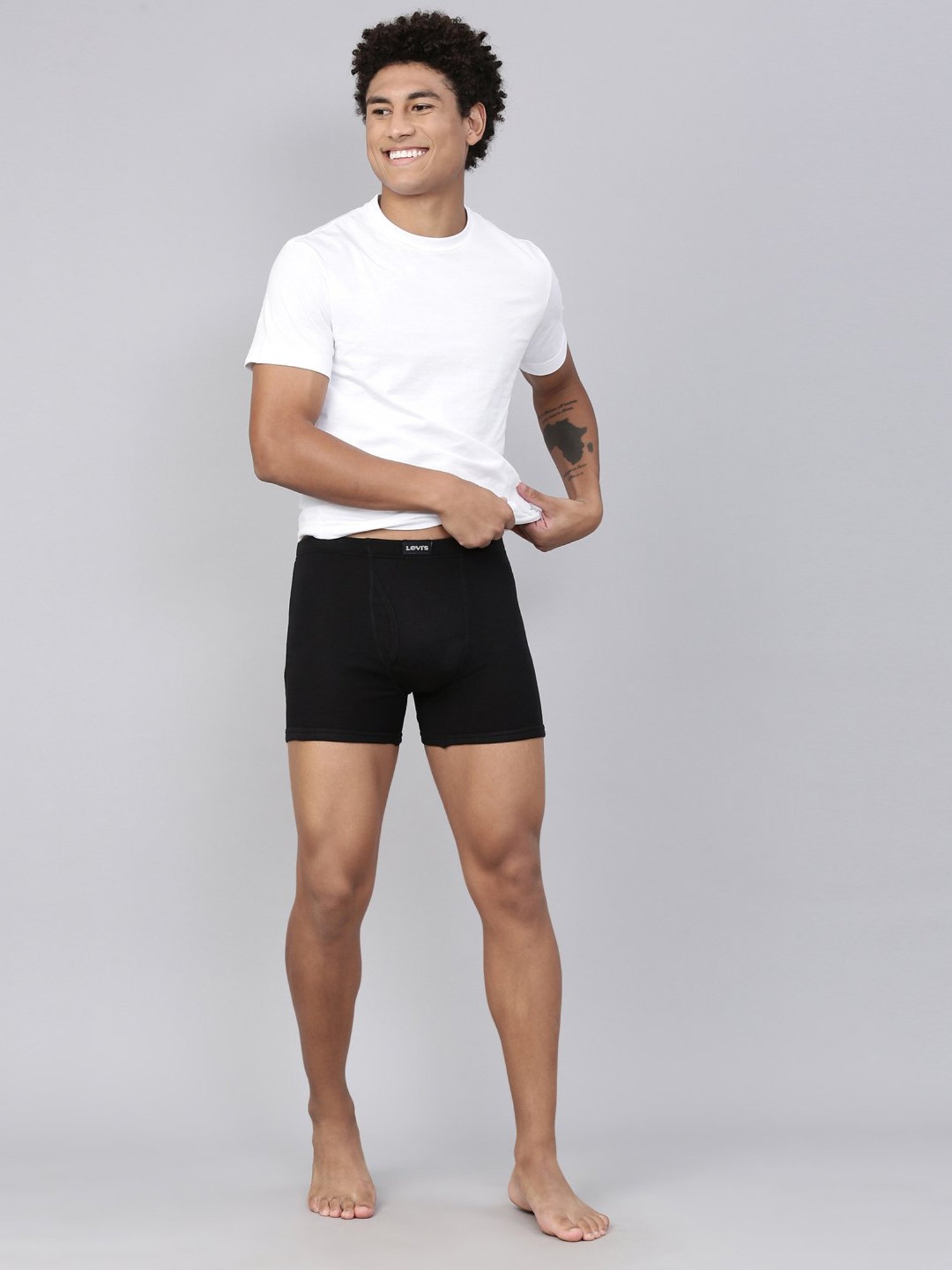 Levi's Black Cotton Regular Fit Trunks