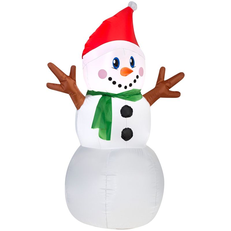 Gemmy Christmas Airblown Inflatable Outdoor Snowman, 4 ft Tall, Multicolored