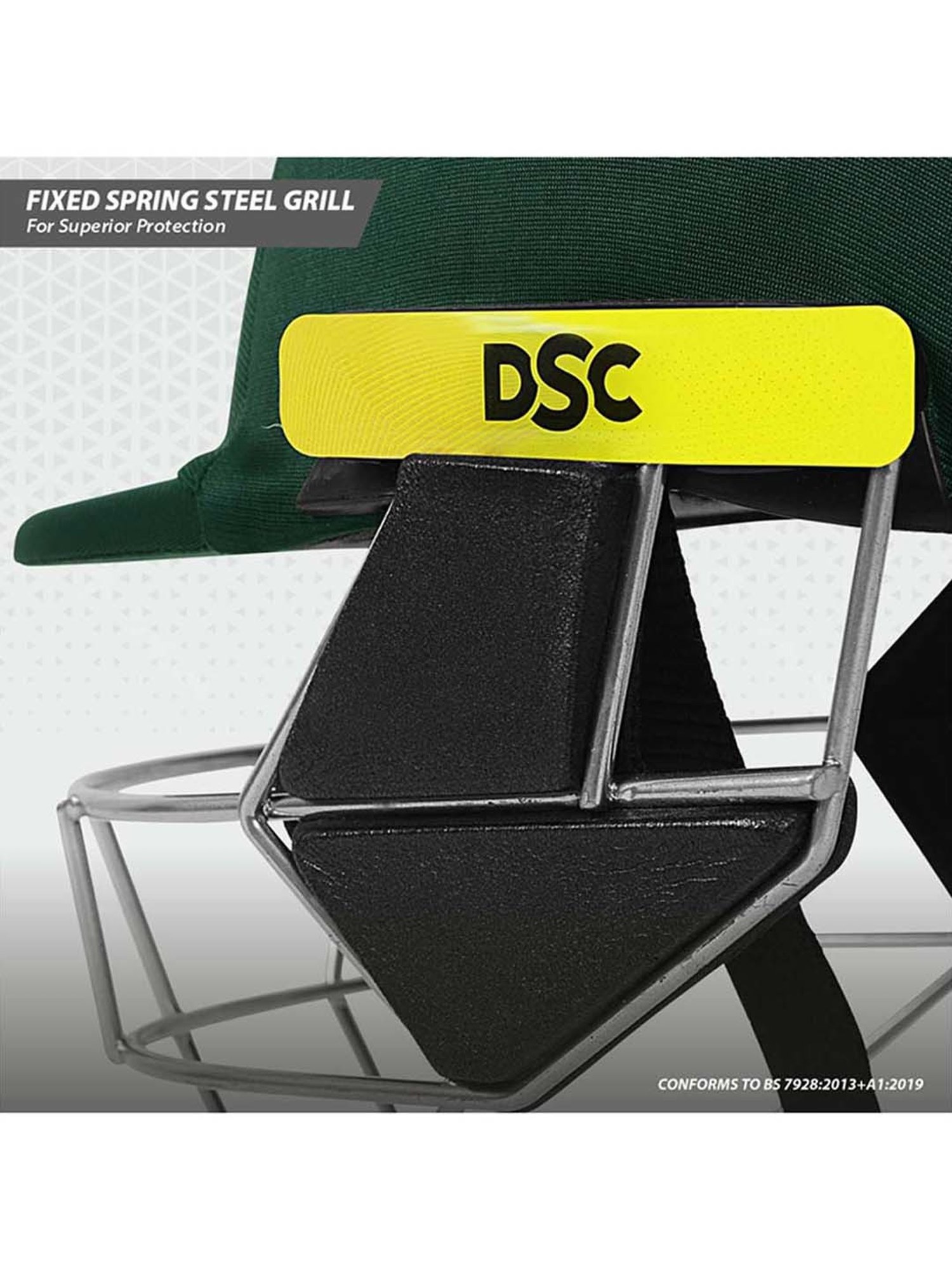 DSC SCUD Premium Cricket Helmet with Neck Guard Fixed Spring Steel Grill Size - M