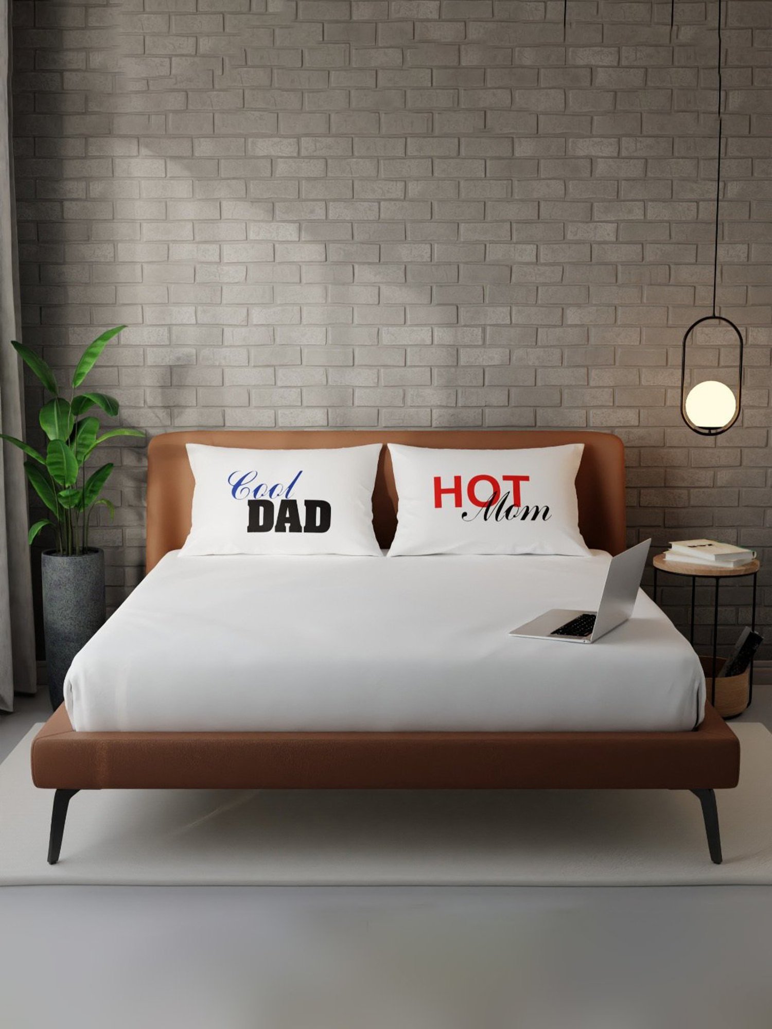 Stoa Paris White Polyester 300 TC Double Bedsheet with 2 Pillow Covers