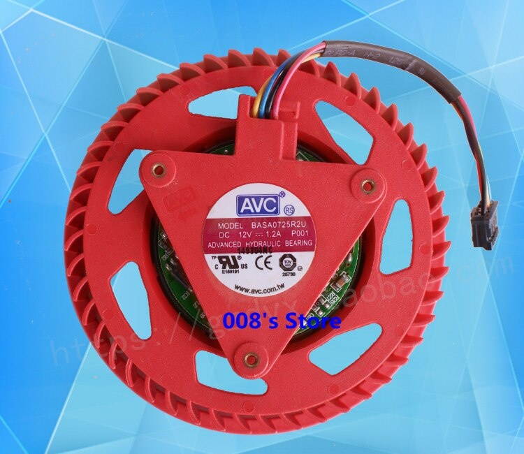 New GPU Cooler Fan For ATI HD4870 HD4890 HD5850 HD5870 HD5970 HD5770 BASA0725R2U DC 12V 1.2A P001 Graphics Card Cooling