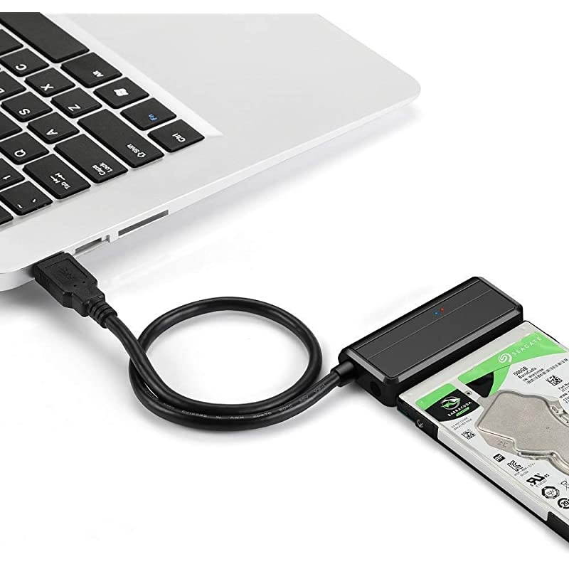 to SATA Adapter, to 2.5/3.5 HDD SSD Cable Hard Disk Reader External 3.0 Docking Station Enclosure Caddy,HDD to SSD SATA Adaptor Converter, UASP Supported,with 12V 2A Power Adapter