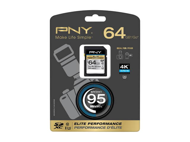 PNY 512GB Elite Performance SDXC UHS-I/U3 Class 10 Memory Card, Speed Up to 95MB/s (P-SDX512U3H-GE)