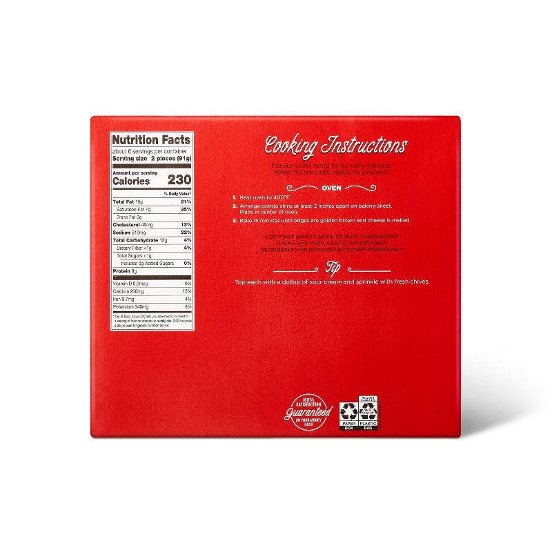 Cheddar Bacon Filled Frozen Potato Skins Bulk - 19oz - Market Pantry™