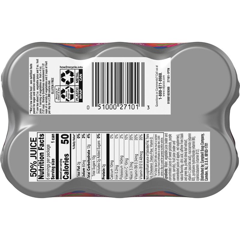 V8 +Energy Wild Berry Juice Drink - 6pk/8 fl oz Cans