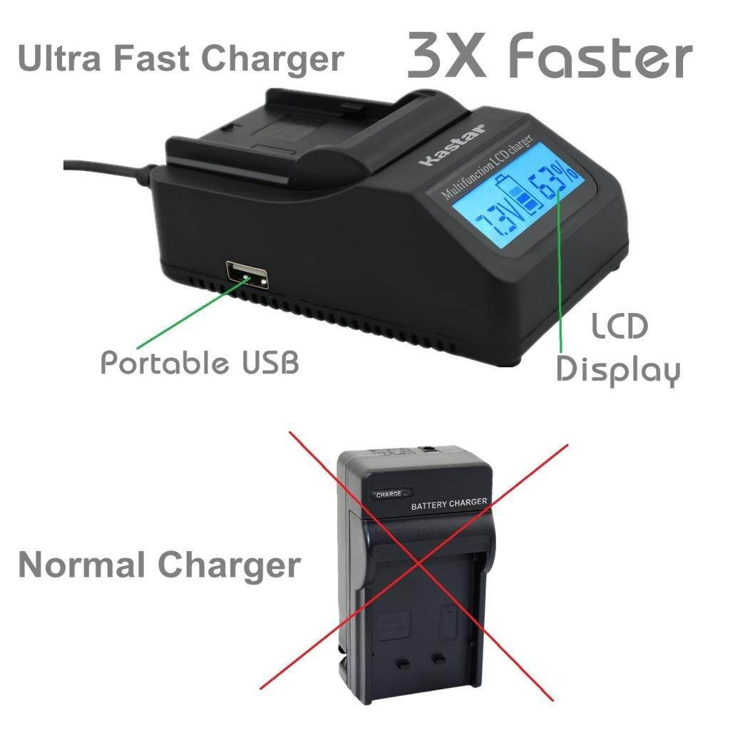 Kastar Fast Charger and Battery (1-Pack) for JVC BN-VF823 BN-VF823U and GY-HM100 GY-HM100U GY-HM150 GY-HM170U GZ-HMZ1 GZ-MG130 GZ-MG131 GZ-MG132 GZ-MG133 GZ-MG134 GZ-MG135 GZ-MG148 GZ-MG150 GZ-MG155
