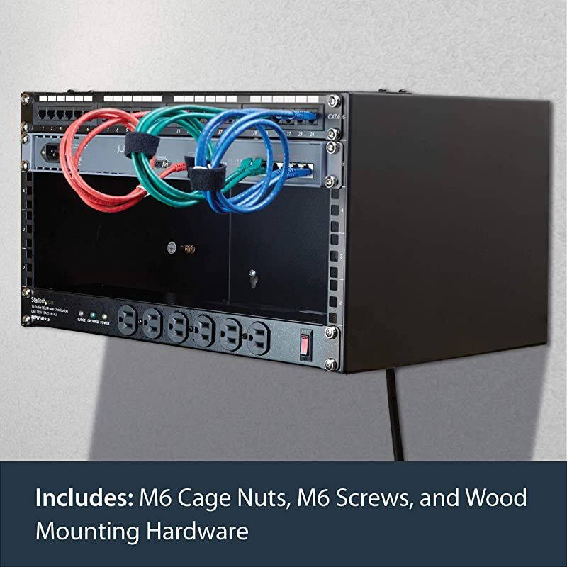 com 6U Wall Mount Network Equipment Rack 14 Inch Deep 19 Patch Panel Bracket for Shallow Server Equipment 44lbs Capacity WALLMOUNT6