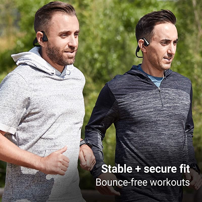 Titanium Open-Ear Wireless Bone Conduction Headphones with Brilliant Reflective Strips, Ocean Blue, AS600OB-BR