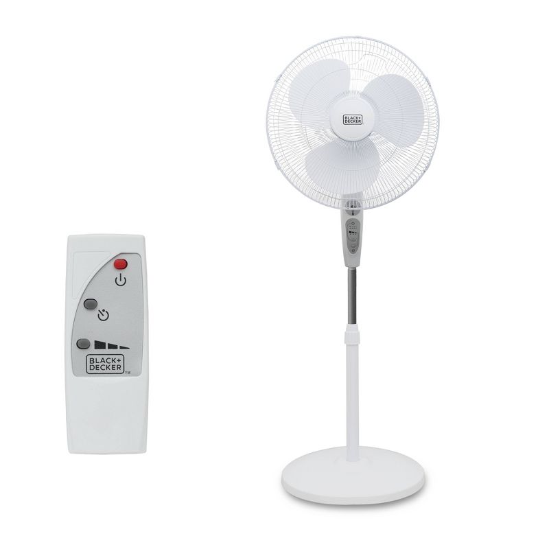 BLACK+DECKER 18" Stand Fan with Remote Control White
