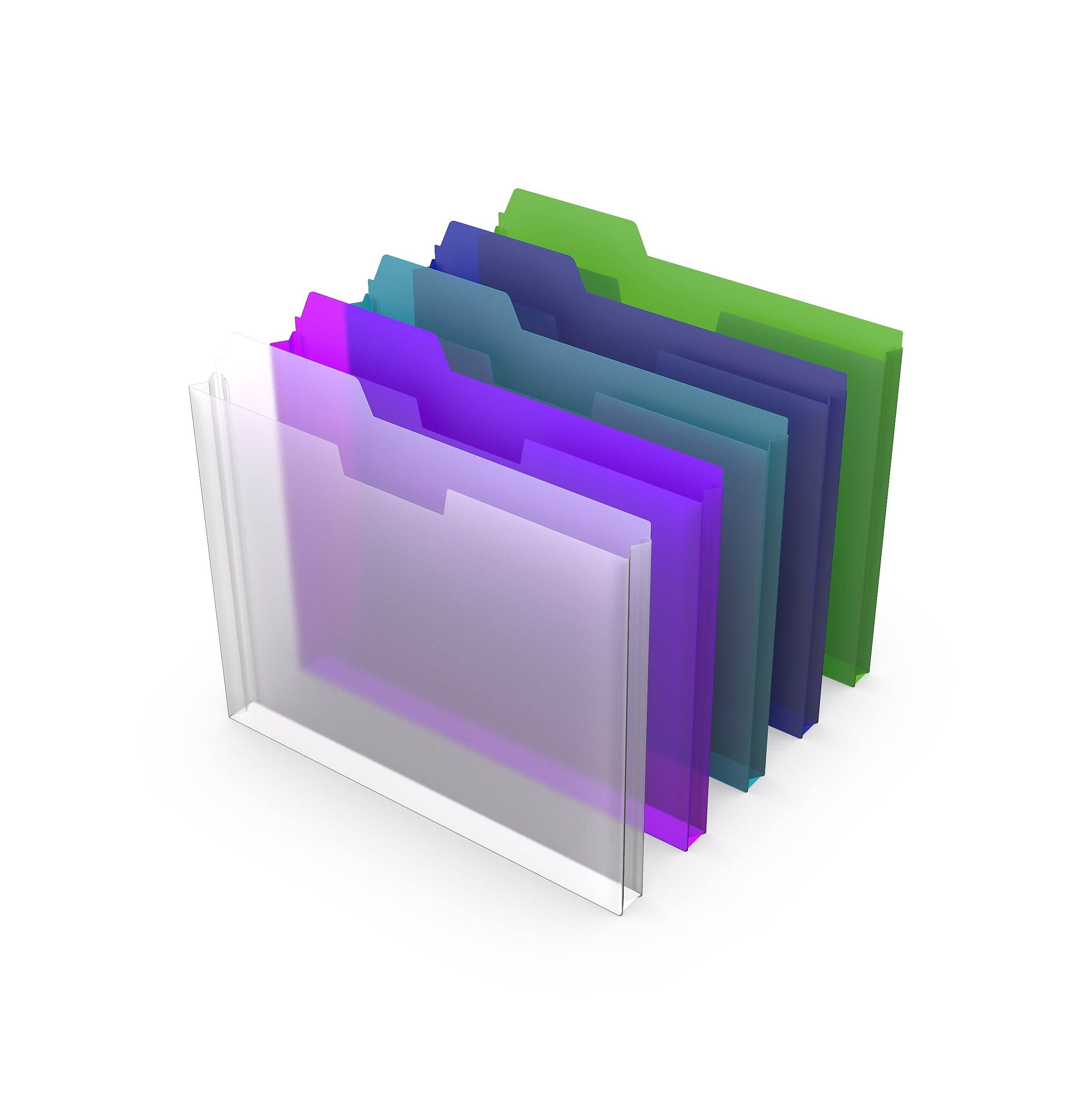 MyOfficeInnovations Poly File Pockets Letter Size Assorted Colors 5/Pack (20674)