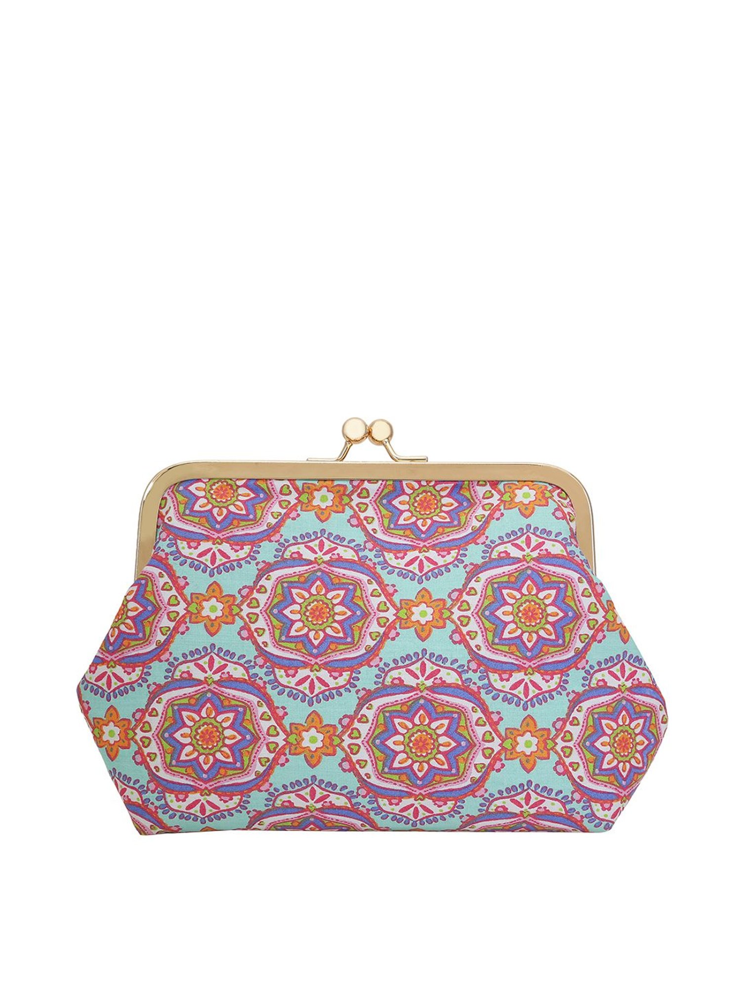 Tarini Nirula Pink & Blue Silk Clutch