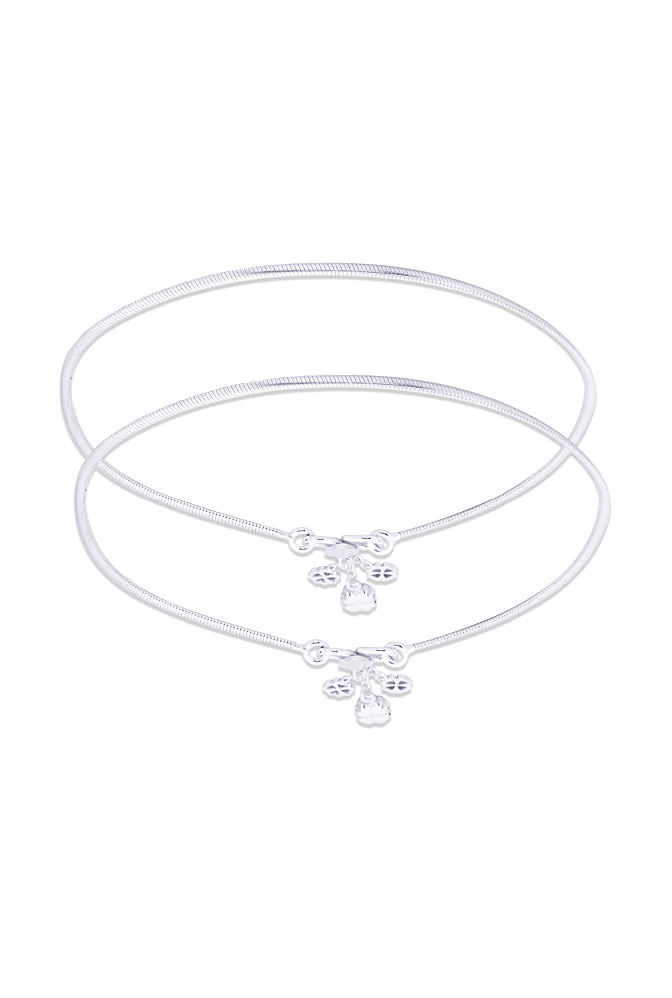 Taraash Floral Charm 925 Sterling Silver Anklet