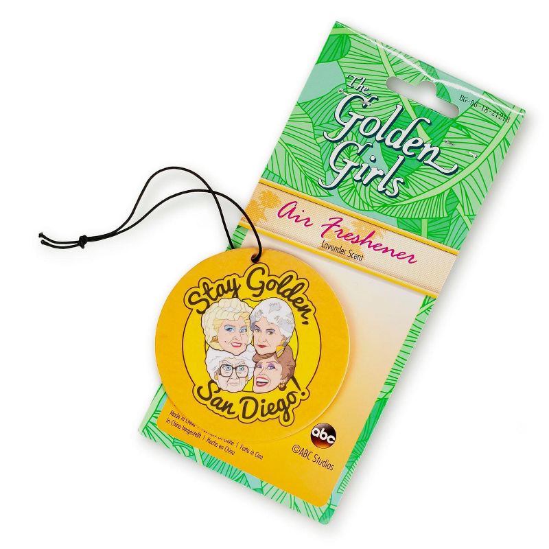 Just Funky Golden Girls "Stay Golden, San Diego!" Car Air Freshener | Lavender Scented