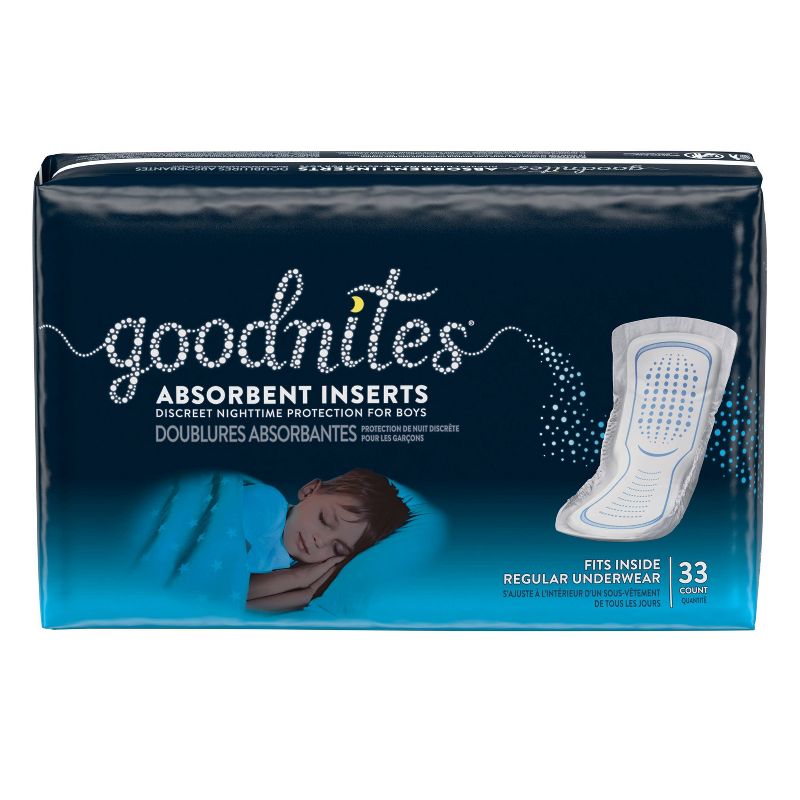 Goodnites Absorbent Bedwetting Underwear Inserts for Boys,  One Size (33ct)