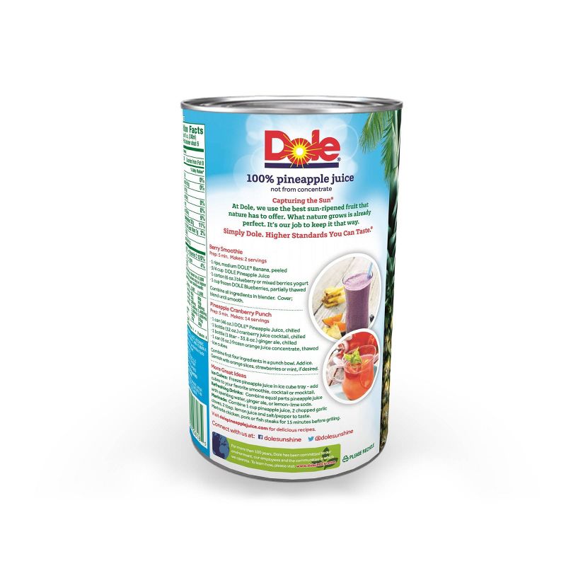 Dole 100% Pineapple Juice - 46 fl oz Can