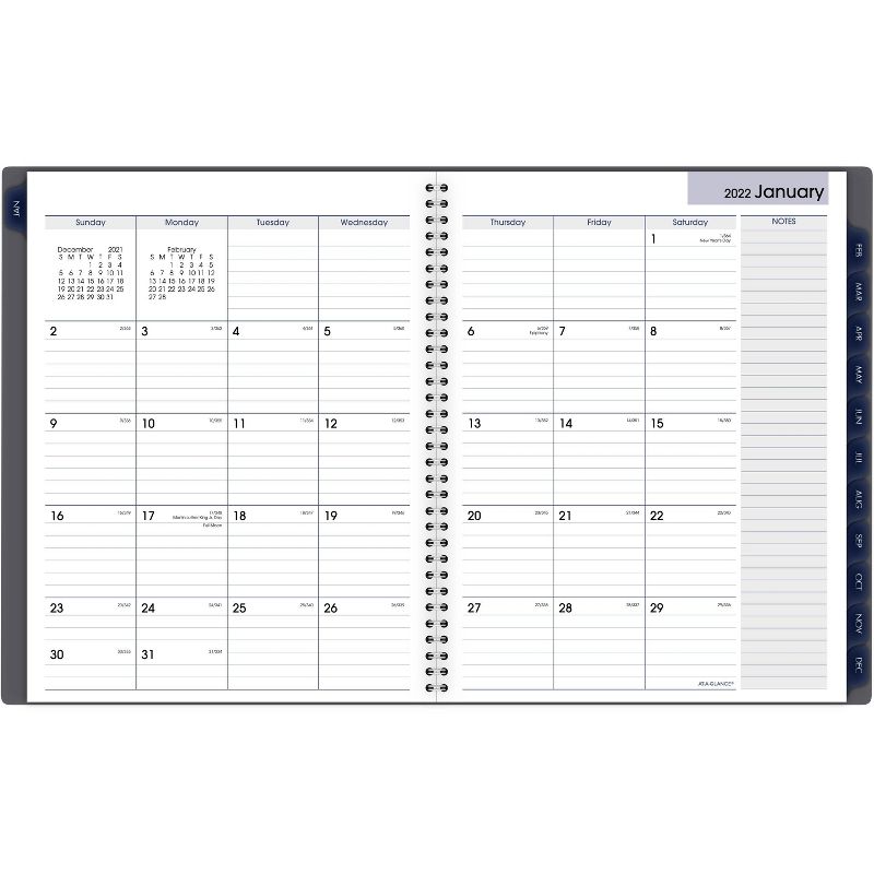 2022 Planner 8"x11" Monthly Large Gray - At-A-Glance