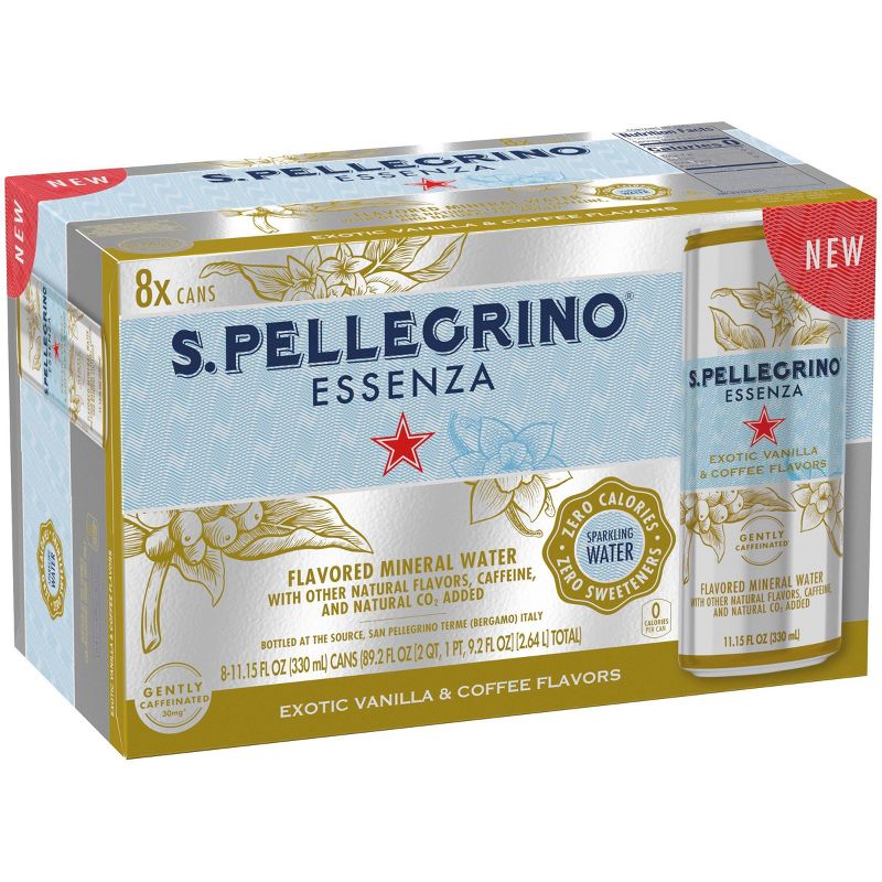 S.Pellegrino Essenza Exotic Vanilla & Coffee Flavors - 8pk/11.15 fl oz Cans