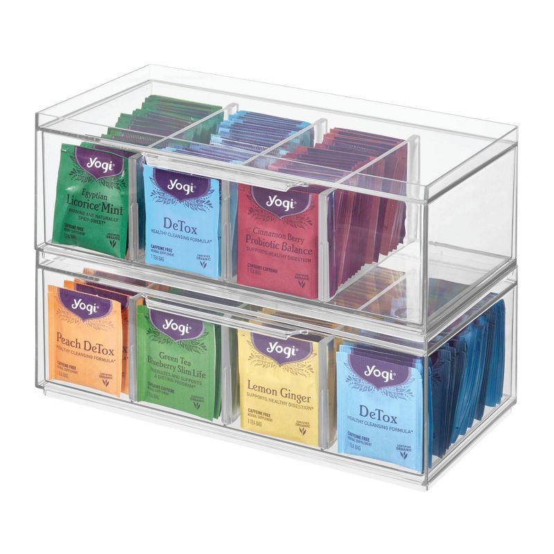 iDESIGN Crisp Tea Storage Organizer Clear