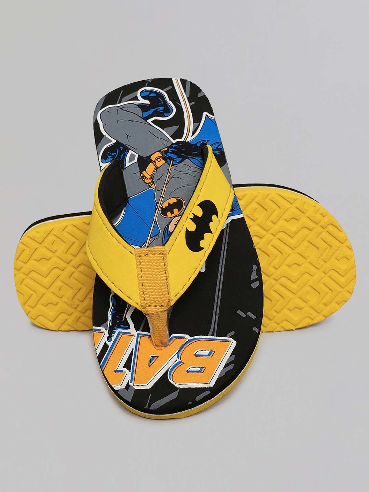 Yellow by Westside Blue & Grey Slingback Slides