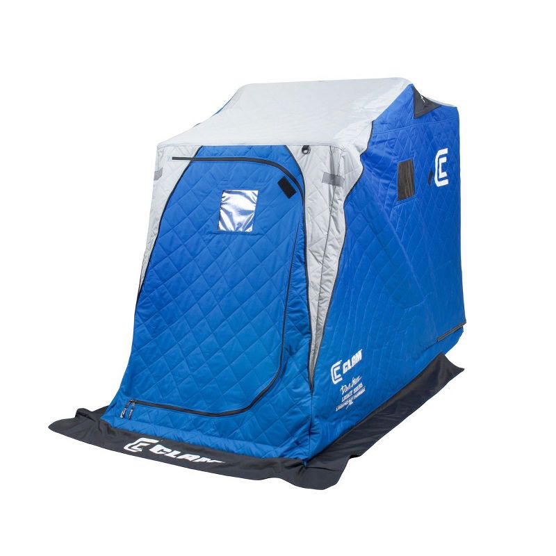 Clam 12564 Legend XL Thermal Ice Fishing Shelter with Deluxe Swivel Seat, Blue/Gray