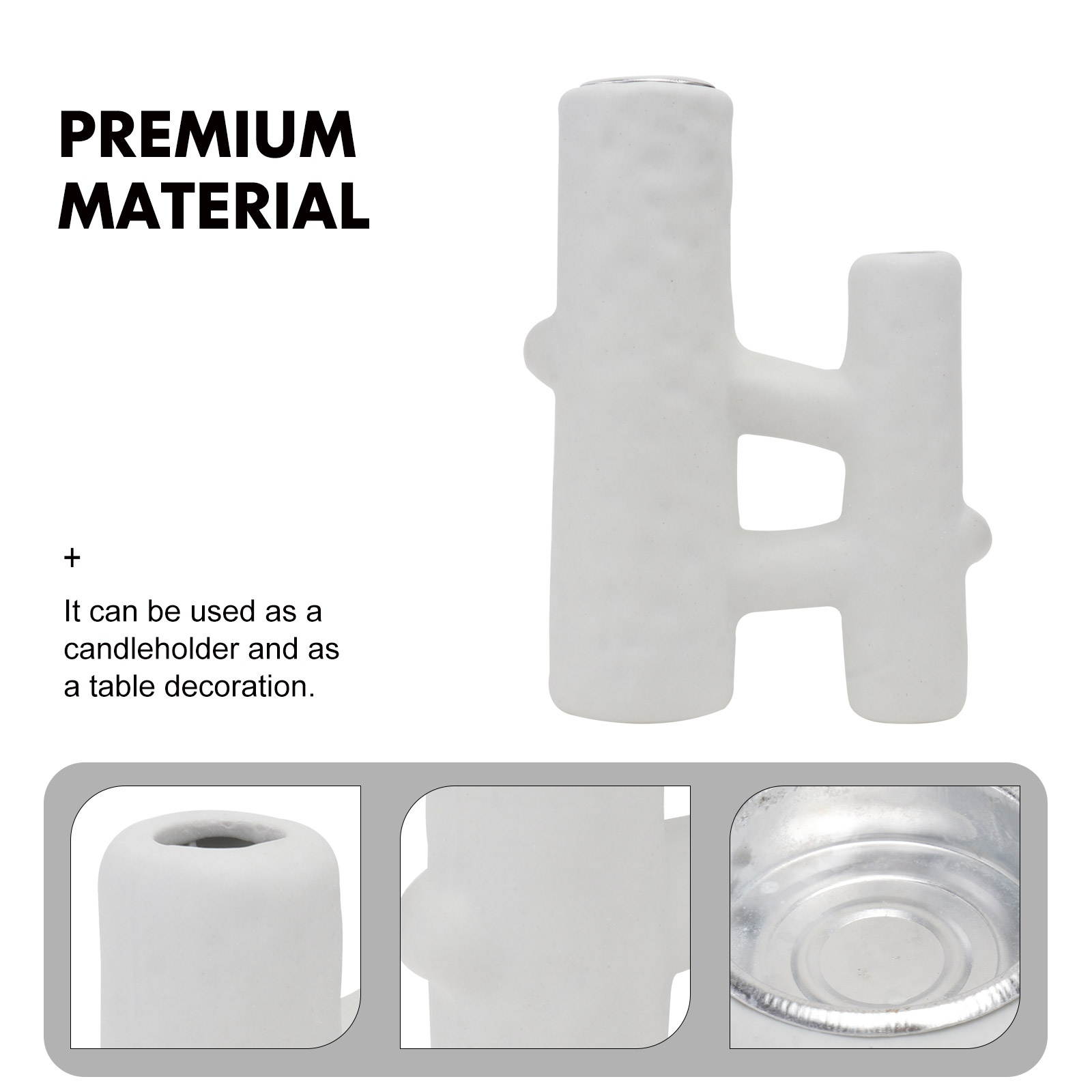 1Pc Home Decor Letter-shaped Candleholder Nordic Style Candlestick for Home Wedding