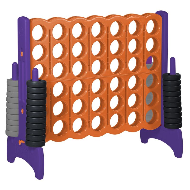 ECR4Kids Jumbo Four-To-Score Giant Game-Indoor/Outdoor 4-In-A-Row Connect - Orange and Purple