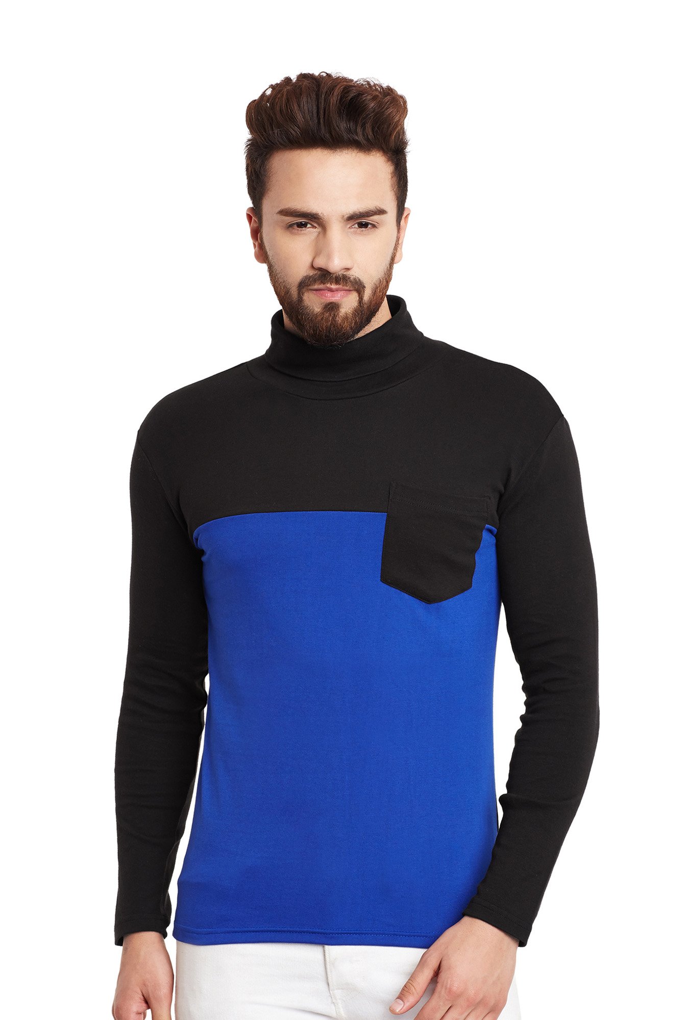 Hypernation Ink Blue Full Sleeves Regular Fit T-Shirt