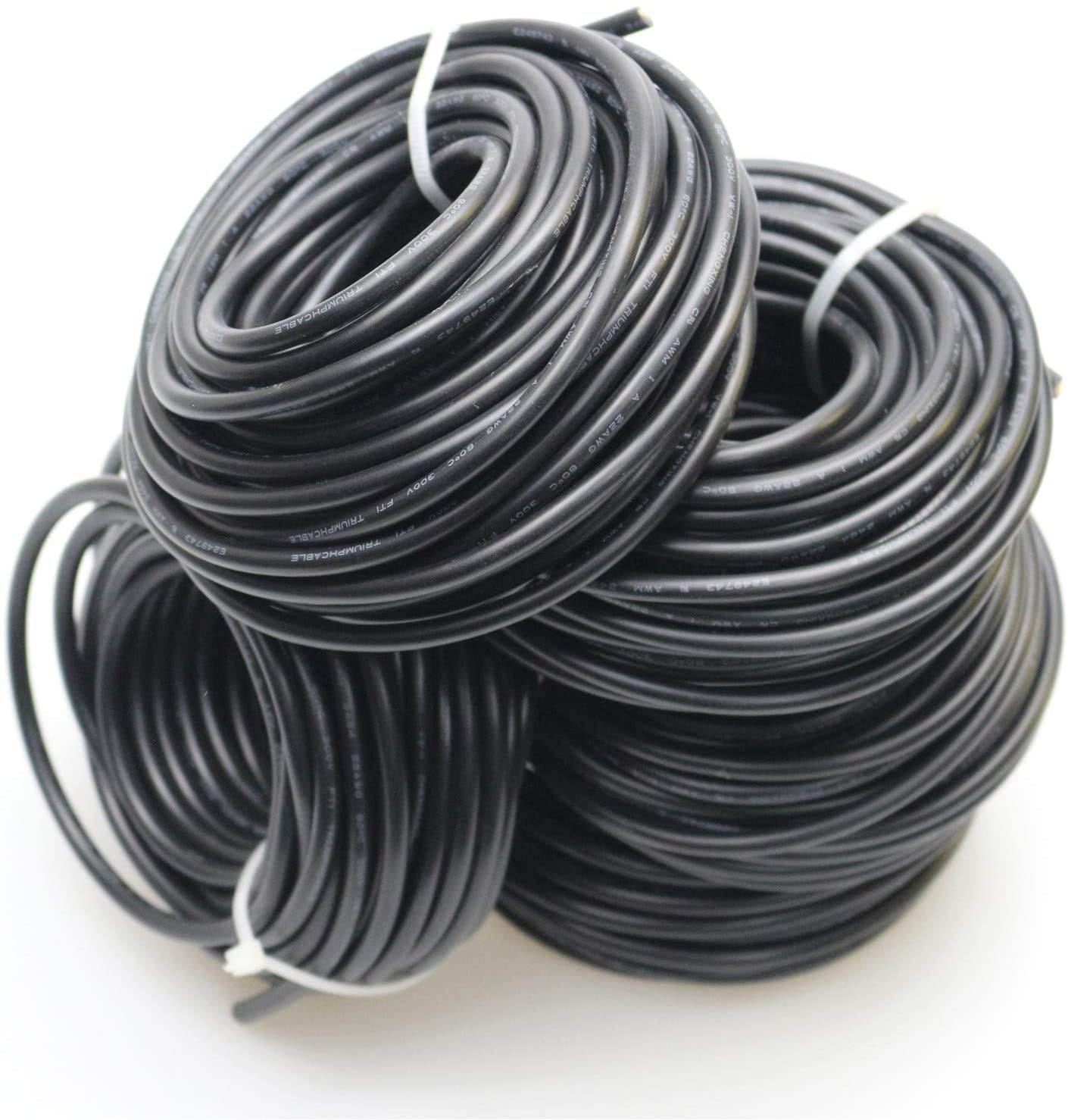 28 gauge 5 conductor wire Audio Power Cable Speaker Wire (Red & Black & yellow & white & green) 25ft