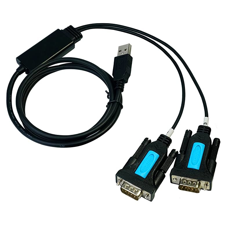 2 Port Professional FTDI CHIP USB to RS232 Serial Cable DB9 Serial Adapter Converter 9Pin Male to Male with Thumbscrews