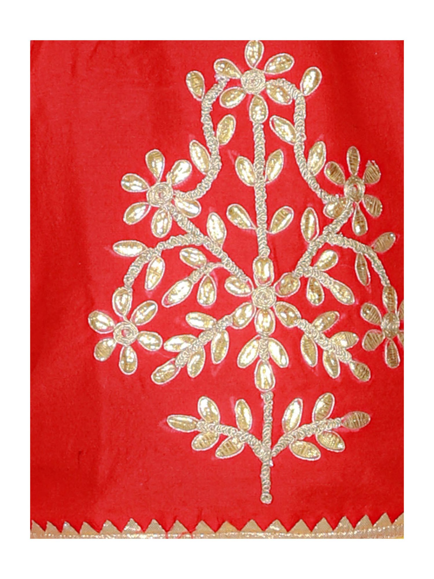 TWISHA Kids Red & Yellow Embellished Top with Dhoti