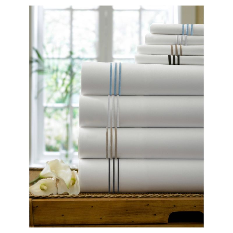 King Triple Line Solid Flat Sheet Black - Cassadecor